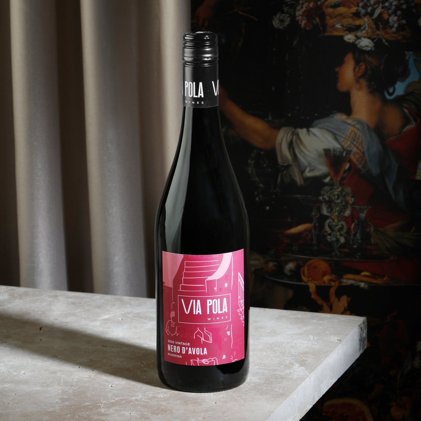 Riverina Nero D'Avola wine bottle single photo